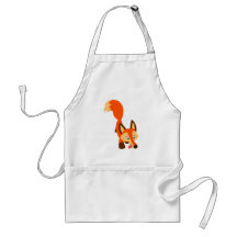 Tablier curieux mignon de Fox de bande dessinée