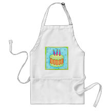 Tablier de gâteau d'anniversaire de turquoise