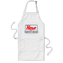 Tablier de logo d'heure heureuse de héros long