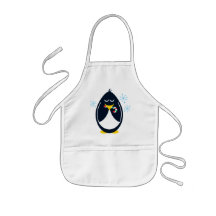 Tablier d'hiver pour des enfants - pingouin mignon