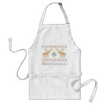 Tablier laid de cuisine de vacances de Noël de cha