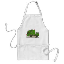 Tablier vert de camion à ordures