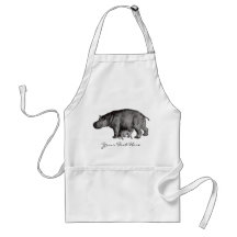 Tablier vintage d'hippopotame