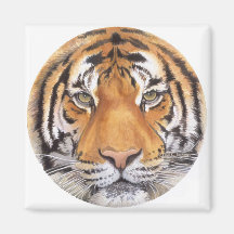 "Tache de tigre" sur le blanc, art d'aquarelle Magnets