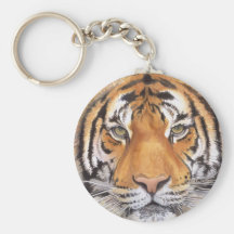 "Tache de tigre" sur le blanc, art d'aquarelle Porte-clef