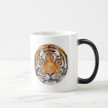 "Tache de tigre" sur le blanc, art d'aquarelle Tasse