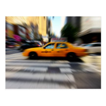 Tache floue jaune de taxi de NYC Carte Postale