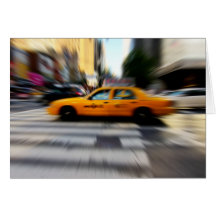 Tache floue jaune de taxi de NYC Cartes De Vœux