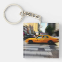 Tache floue jaune de taxi de NYC Porte-clef