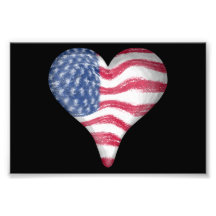 Tache floue peignant le drapeau des Etats-Unis Impressions Photo