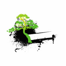 Tache informelle verte de noir d'arbre photo en relief