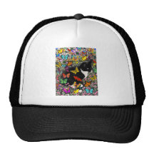 Taches de rousseur dans les papillons - Kitty noir Casquettes