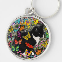 Taches de rousseur dans les papillons - noirs et l porte-clef