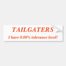 TAILGATERS, j'ai 0,08% seuils de tolérance ! Autocollants Pour Voiture