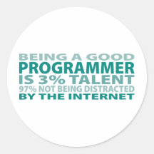 Talent du programmeur 3% adhésifs ronds