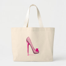 Talon de ruban de rose de conscience de cancer du  sac fourre-tout