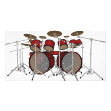 Tambours : Kit de tambour rouge : modèle 3D : Photocarte