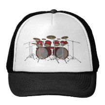 Tambours : Kit de tambour rouge : modèle 3D : Casquettes