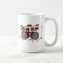 Tambours : Kit de tambour rouge : modèle 3D : Mugs