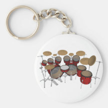Tambours : Kit de tambour rouge : modèle 3D : Porte-clef