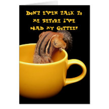 Tamia dans sa tasse de café cartes de vœux