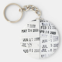 Tampon-date de bibliothèque Keychain Porte-clé