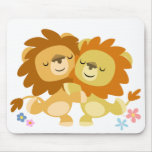 Tango mignon Mousepad de deux lions de bande dessi tapis de souris