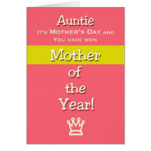 Tante Humor Mother du jour de mère de l'année ! Cartes