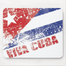 Tapis de souris affligé par drapeau du Cuba de viv