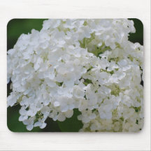 Tapis de souris blanc d'hortensias