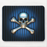 Tapis de souris bleu de crâne