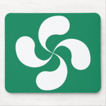 Tapis de Souris Croix Basque fond Vert "Lauburu"