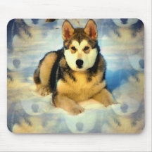 Tapis de souris de chiots de Malamute d'Alaska