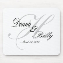 tapis de souris de monogramme de mariage