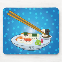 Tapis de souris de plateau de sushi de Kawaii