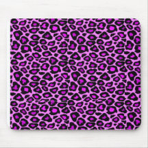 tapis de souris d'empreinte de léopard de fushsia