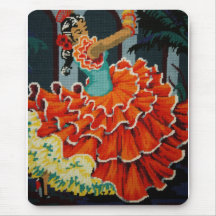 Tapis de souris espagnol de danseur de flamenco