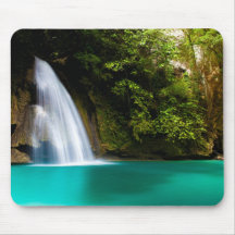 Tapis de souris tropical d'automne de l'eau