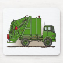 Tapis de souris vert de camion à ordures