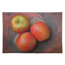 Tapis d'endroit de pommes du marché des agriculteu set de table