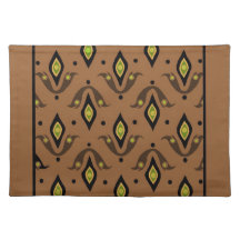 Tapis d'endroit élégant, Brown, noir, vert Set De Table