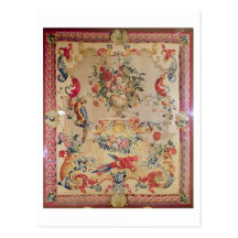 Tapisserie dans le style rococo tôt avec le strapw carte postale