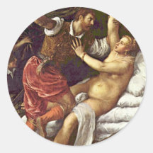 Tarquinius et Lucretia par Tizian Adhésifs