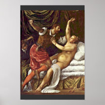 Tarquinius et Lucretia par Tizian Posters