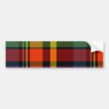 Tartan noir, rouge, jaune, vert et pourpre autocollant pour voiture