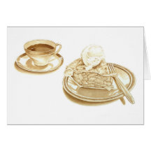 Tarte aux pommes et café carte de vœux