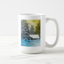 Tasse 29 - art et Haiku originaux - toit blanc