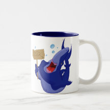 Tasse affamée de requin bleu
