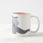 Tasse affamée d'éléphant de bande dessinée mignonn tasses