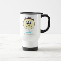 Tasse blanche de voyage de Joey